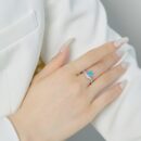 Heart-Shaped Blue Opal Crown Ring