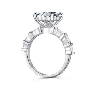 Emerald-Cut Solitaire Ring with Channel-Set Accents