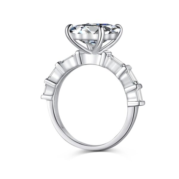 Emerald-Cut Solitaire Ring with Channel-Set Accents - Image 2