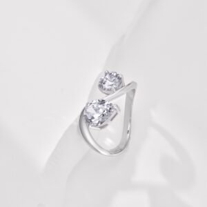 Two-Stone Infinity Ring with American Diamonds