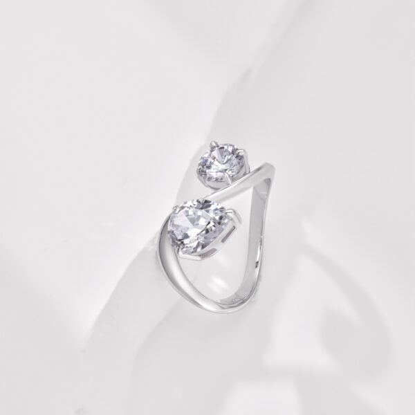 Two-Stone Infinity Ring with American Diamonds - Image 2