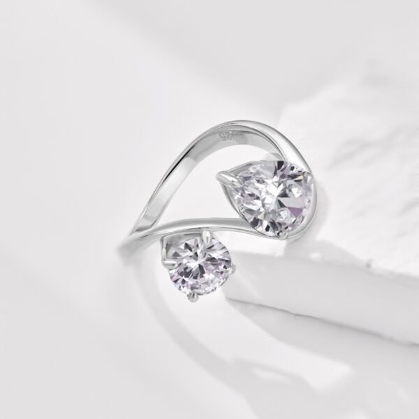 Two-Stone Infinity Ring with American Diamonds - Image 3