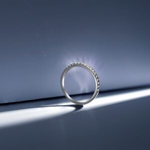 Round-Cut Half Pavé Band Ring