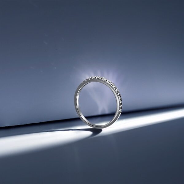Round-Cut Half Pavé Band Ring - Image 2