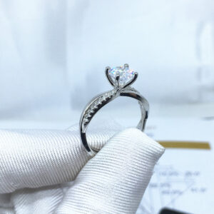 Split Shank Round-Cut Pavé Engagement Ring