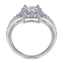 Radiant-Cut Split-Shank Halo Engagement Ring