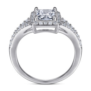 Radiant-Cut Split-Shank Halo Engagement Ring