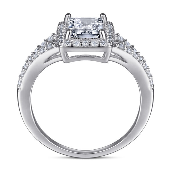 Radiant-Cut Split-Shank Halo Engagement Ring - Image 3