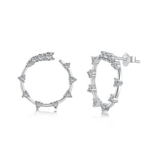 Silver Crystal Hoop Earrings
