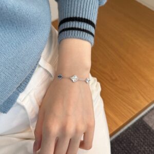 Silver Clover Charm Bracelet