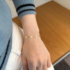 Gold-Plated Silver Butterfly Charm Bracelet