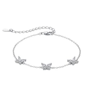 Silver Butterfly Trio Bracelet