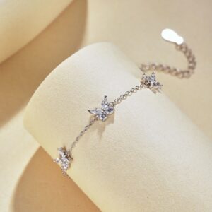 Silver Butterfly Trio Bracelet
