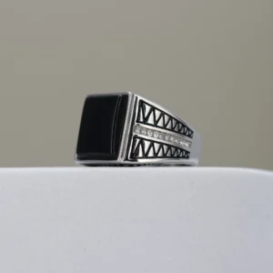 Men’s Silver Black Onyx Ring