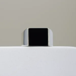 Men’s Silver Square Black Onyx Ring