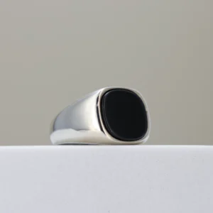 Men’s Silver Black Onyx Ring