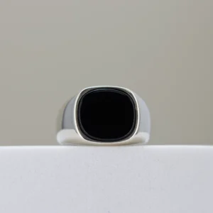 Men’s Silver Black Onyx Ring