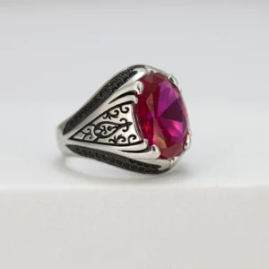 Men’s Silver Oval Stone Ring