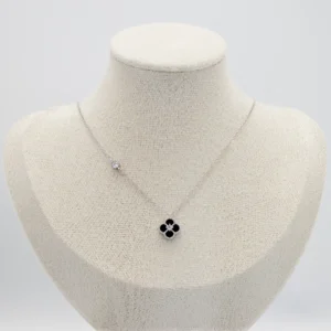 Clover Shaped Silver Necklace