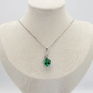 Silver Pear-Cut Necklace