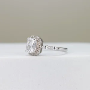 Ice Crushed Radiant-Cut Halo Engagement Ring
