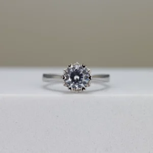 Round-Cut Floral Set Solitaire Ring