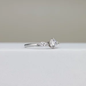 Round-Cut Three-Stone Engagement Ring