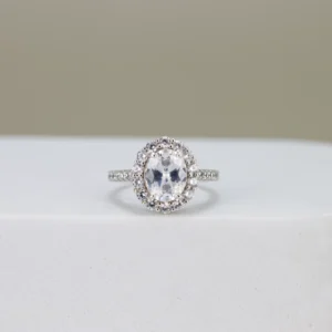 Oval-Cut Halo Engagement Ring