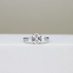 Oval-Cut Three-Stone Engagement Ring
