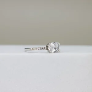 Oval-Cut Petite Pavé Engagement Ring