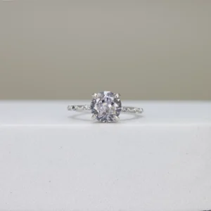 Round-Cut Accents Engagement Ring