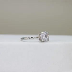 Round-Cut Accents Engagement Ring