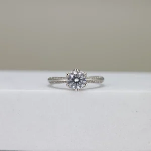 Round-Cut Petite Pave Engagement Ring