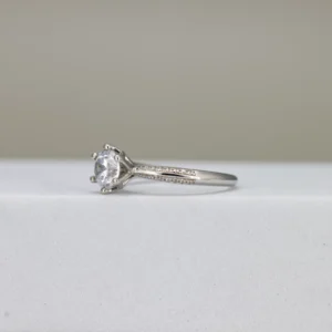 Round-Cut Petite Pave Engagement Ring