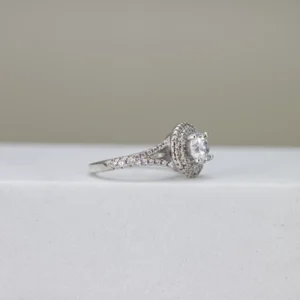 Round-Cut Double-Halo Engagement Ring