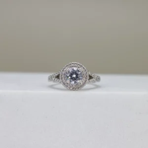 Round-Cut Double-Halo Engagement Ring