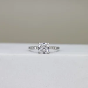 Cushion-Cut Pave Engagement Ring
