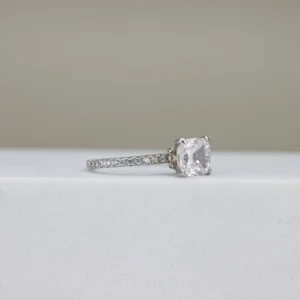 Cushion-Cut Pave Engagement Ring