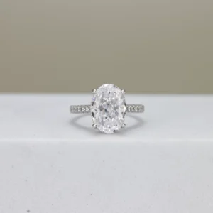 Oval-Cut Pavé Engagement Ring