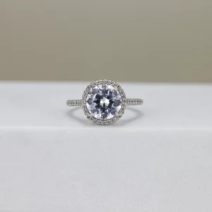Round-Cut Halo Pavé Engagement Ring