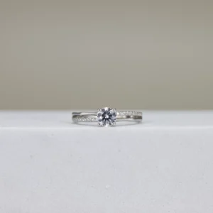 Round-Cut Pavé Engagement Ring