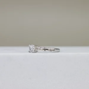 Round-Cut Pavé Engagement Ring