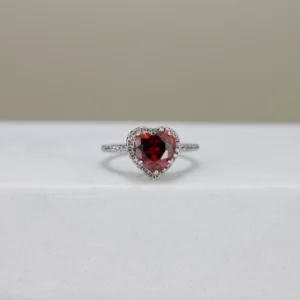 Heart-Cut Halo Engagement Ring