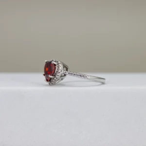 Heart-Cut Halo Engagement Ring