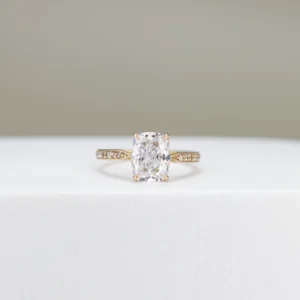 18K Yellow Gold Elongated Cushion-Cut Ring
