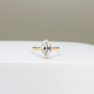 18K Yellow Gold Marquise-Cut Solitaire Ring