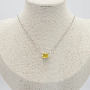 Silver Ice-Crushed Radiant Cut Necklace