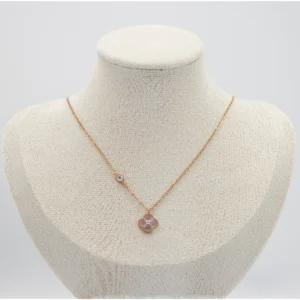 Rose Gold Plated Silver Clover Necklace