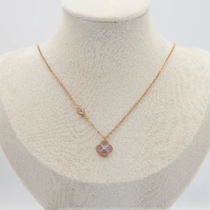 Rose Gold Plated Silver Clover Necklace