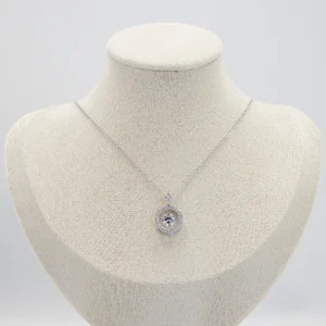 Silver Round-Cut Pendant Necklace